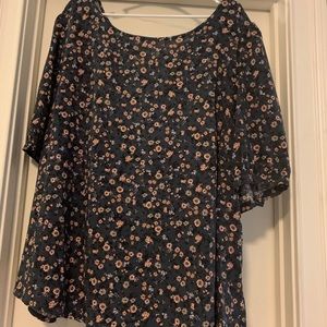 Navy blue flower shirt
